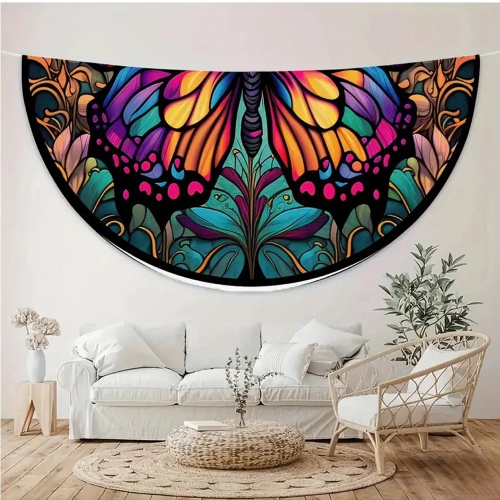 Vibrant Butterfly 60” Round Decorative Tablecloth